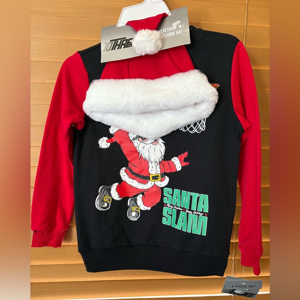 Santa Slam NWT Kids 2 pieces Matching Set - Red and Black. Boys size 6